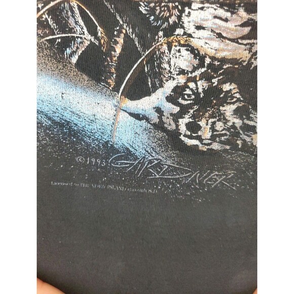 Vintage 90s 1993 Gardner Wolf Nature T-shirt The Mountain Find 23 Wolves Sz L - Picture 4 of 5